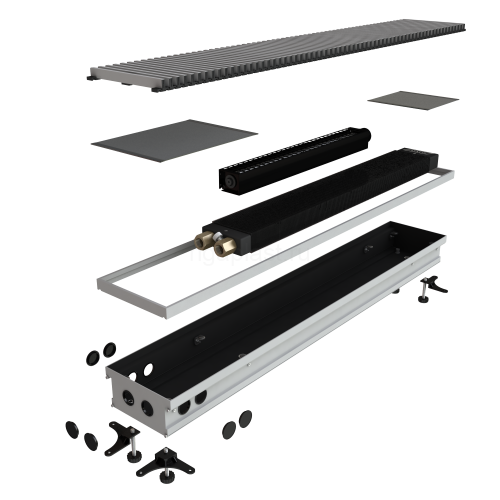 Конвектор внутрипольный ASKON КВП-В 130×170×2200 мм, с вентилятором