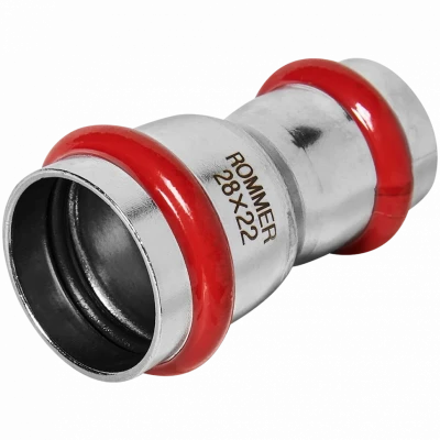 Муфта переходная ВПр 28х22 из стали нержавеющей, прессовой ROMMER