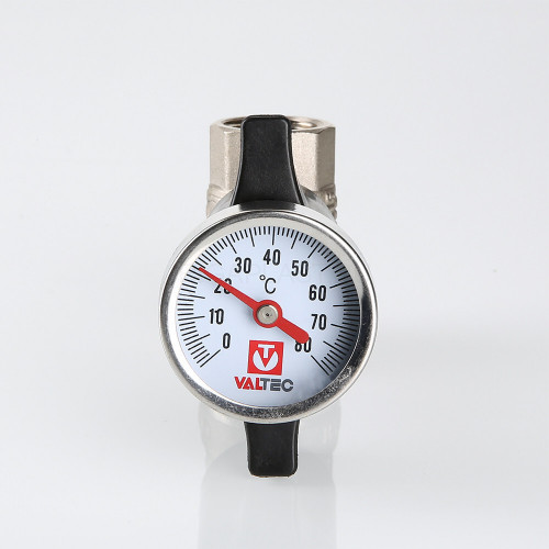 Кран шаровой VALTEC 1/2" ВР/ВР, с термометром (VT.808.N.04)