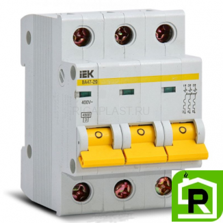 Автоматический выключатель IEK ВА47-29 3P 50А