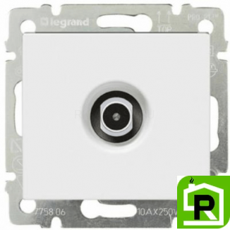 Розетка TV Legrand Valena проходная (белая) 774431