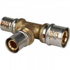 Тройник переходной 26х20х20 для металлопластиковых труб, прессовой STOUT SFP-0005-262020