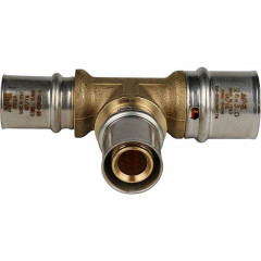 Тройник переходной 26х20х20 для металлопластиковых труб, прессовой STOUT SFP-0005-262020