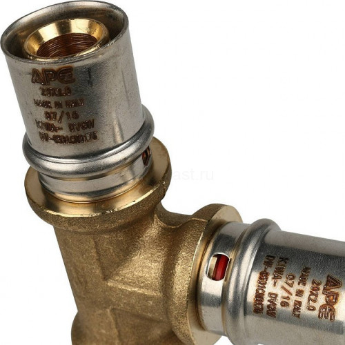 Тройник переходной 26х20х20 для металлопластиковых труб, прессовой STOUT SFP-0005-262020