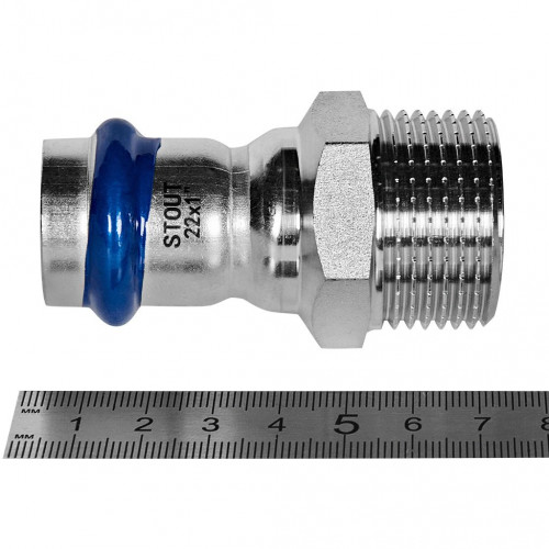 Переходник STOUT ВПр-НР, 22 мм x 1 дюйм, из нержавеющей стали, SSS-2021-000221