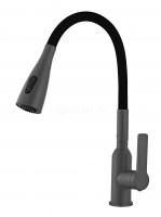 Смеситель для кухни ViEiR V15034-G, с гибким изливом, из нержавеющей стали, графит
