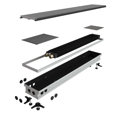 Конвектор внутрипольный ASKON КВП 100×330×2100 мм, без вентилятора