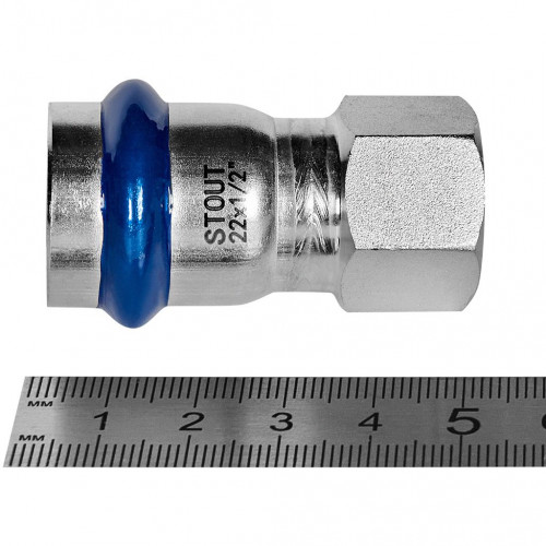Переходник STOUT ВПр-ВР, 22 мм x 1/2 дюйма, из нержавеющей стали, SSS-2022-002212