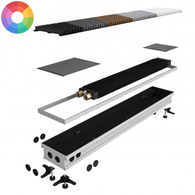 Конвектор внутрипольный ASKON КВП 110×380×500 мм, без вентилятора, цветной