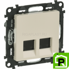 Розетка RJ-45 Legrand Valena Life двойная 753041+755421 Слоновая кость