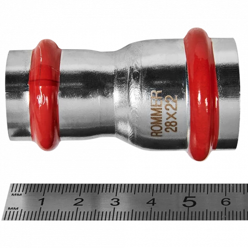 Муфта переходная ROMMER 28 x 22 мм из нержавеющей стали, RSS-0018-002822