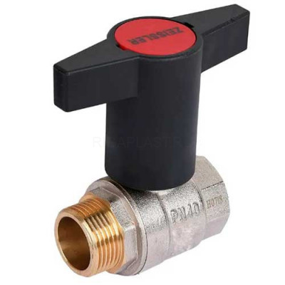 Кран шаровой 1/2" ВР/НР, ручка пластмассовая ZEISSLER ZSv.201.0204N