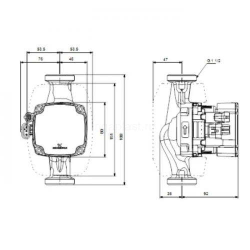 Насос циркуляционный Grundfos ALPHA2 GO 25-75 180