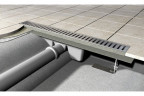 Душевой лоток AlcaPlast APZ1 750 с опорами, серый, хром, выпуск боковой