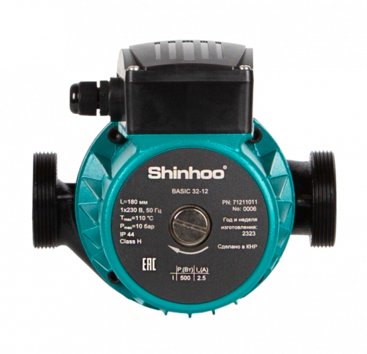 Насос циркуляционный Shinhoo BASIC 25-16 230 1х230V с гайками