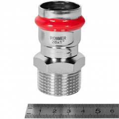 Переходник ROMMER ВПр-НР 28 мм x 1" из нержавеющей стали, RSS-1021-000281
