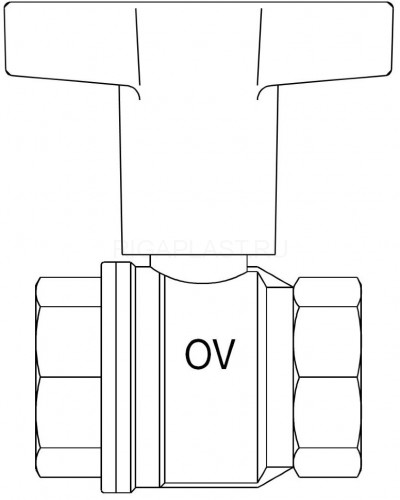Кран шаровой Optibal DN 40, 1 1/2" ВВ, ручка пластмассовая Oventrop
