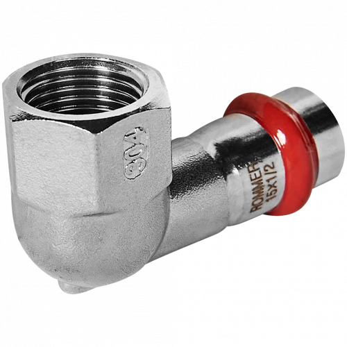 Угольник-переходник ROMMER ВР 15 мм x 1/2" из нержавеющей стали, RSS-0009-001512