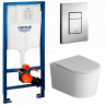 Инсталляция Grohe 38772001 + унитаз Grossman GR-4499SQ безободковый торнадо с сиденьем