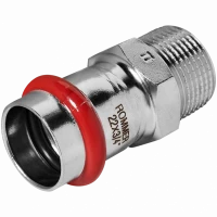 Переходник ВПр-НР 22х3/4" из стали нержавеющей, прессовой ROMMER