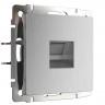 Розетка Ethernet RJ-45 Werkel (cеребряный рифленый) W1181009