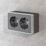 Розетка двойная с заземлением Werkel Gallant (графит рифленый) W5072104
