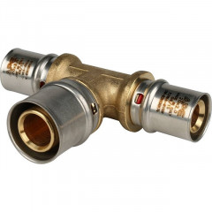 Тройник переходной 20х26х20 для металлопластиковых труб, прессовой STOUT SFP-0005-202620