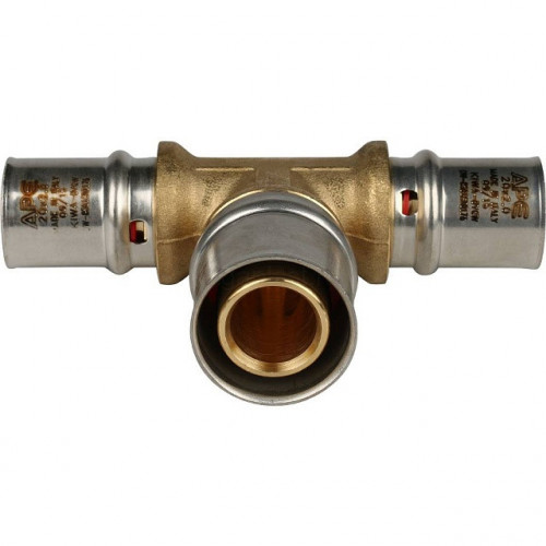 Тройник переходной 20х26х20 для металлопластиковых труб, прессовой STOUT SFP-0005-202620