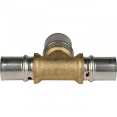 Тройник переходной 20х26х20 для металлопластиковых труб, прессовой STOUT SFP-0005-202620