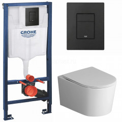 Инсталляция Grohe 38811KF0 + унитаз Grossman GR-4499SQ безободковый торнадо с сиденьем