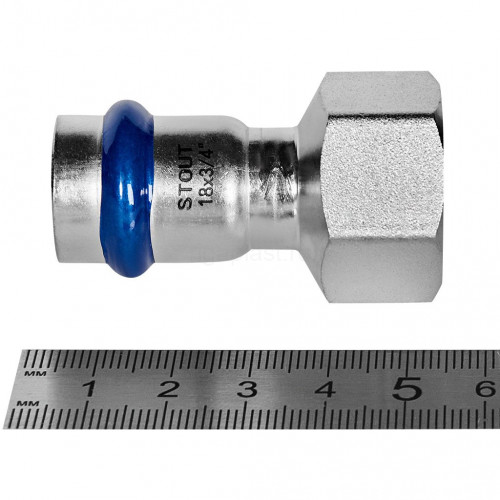 Переходник STOUT ВПр-ВР, 18 мм x 3/4 дюйма, из нержавеющей стали, SSS-2022-001834