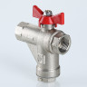 Кран шаровой VALTEC 1/2" ВР/ВР, с фильтром, бабочка (VT.294.N.04)