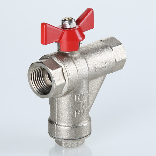 Кран шаровой VALTEC 1/2" ВР/ВР, с фильтром, бабочка (VT.294.N.04)