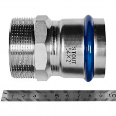 Переходник STOUT ВПр-НР, 54 мм x 2 дюйма, из нержавеющей стали, SSS-2021-000542