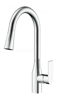 Смеситель для кухни Linear Chrome с выдвижной лейкой KAISER 59044