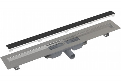 Душевой лоток AlcaPlast APZ115-950 с решеткой под плитку, в пол около стены, выпуск боковой
