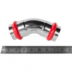 Угольник ROMMER 45° ВПр-ВПр 22 мм из нержавеющей стали, RSS-1005-000022