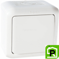 Переключатель Legrand Quteo IP44 1-клавишный белый 782304
