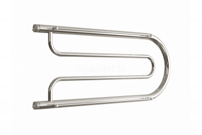 Водяной полотенцесушитель «B» с полочкой, вакуумное - золотой хром, (1") 32/80