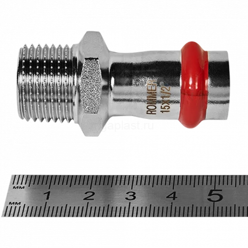 Переходник ROMMER НР 15 мм x 1/2" из нержавеющей стали, RSS-0021-001512