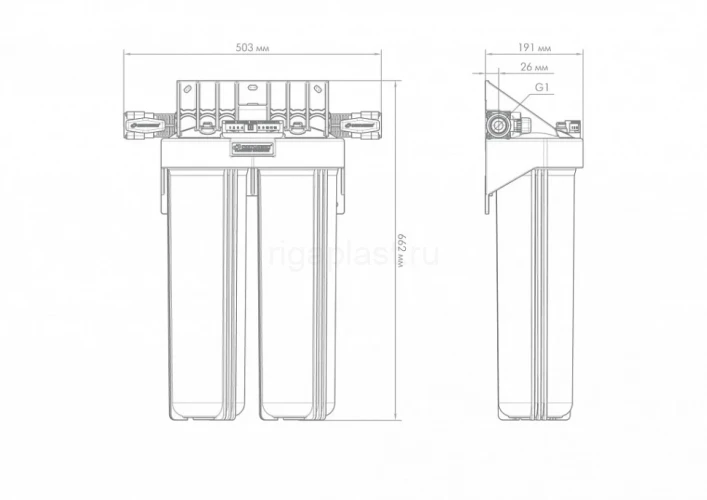 Корпус для картриджного фильтра 1 М 20" Т2 Джилекс