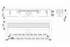 Душевой лоток AlcaPlast APZ1 950 с опорами, серый, хром, выпуск боковой