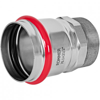 Переходник ВПр-НР 76,1х2 1/2" из стали нержавеющей, прессовой ROMMER RSS-1021-076212