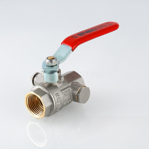 Кран шаровой VALTEC 1/2" ВР/ВР, с дренажом и воздухоотводчиком, рычаг (VT.245.N.04)