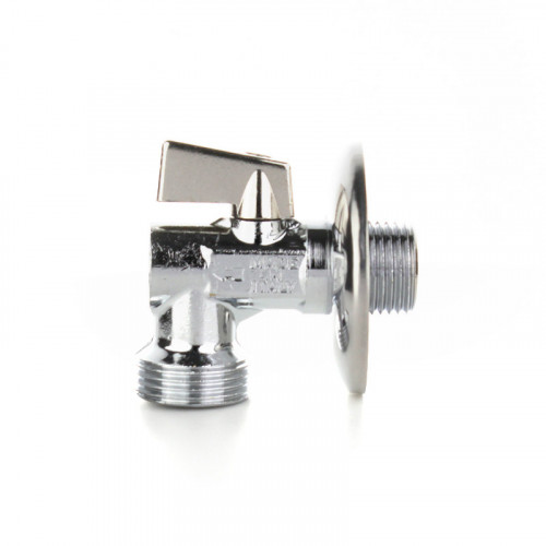 Кран шаровой ELSEN угловой для стиральных машин с розеткой 1/2"×1/2", ручка бабочка, EV91.1212