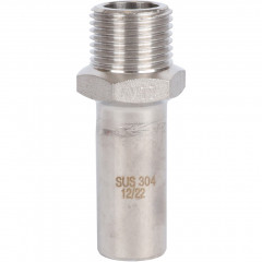 Вставка переходная ROMMER НПр-НР 18 мм x 1/2" из нержавеющей стали, RSS-0024-001812
