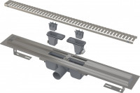 Душевой лоток AlcaPlast APZ1SMART-LINE-750 с опорами и решеткой, хром, в пол около стены