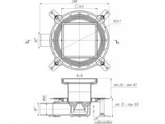 Трап для душа АНИ Пласт 150x150 мм, горизонтальный выпуск, хром, TVZ5812