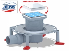 Трап для душа АНИ Пласт 150x150 мм, горизонтальный выпуск, хром, TVZ5812