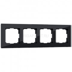 Рамка на 4 поста Werkel Favorit (черный,стекло) W0041108